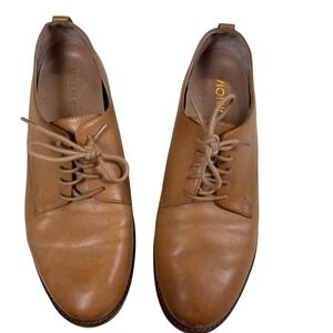 Vionic Tan Brown Leather Lace Up Oxford Dress Shoes Orthotic Support Mens